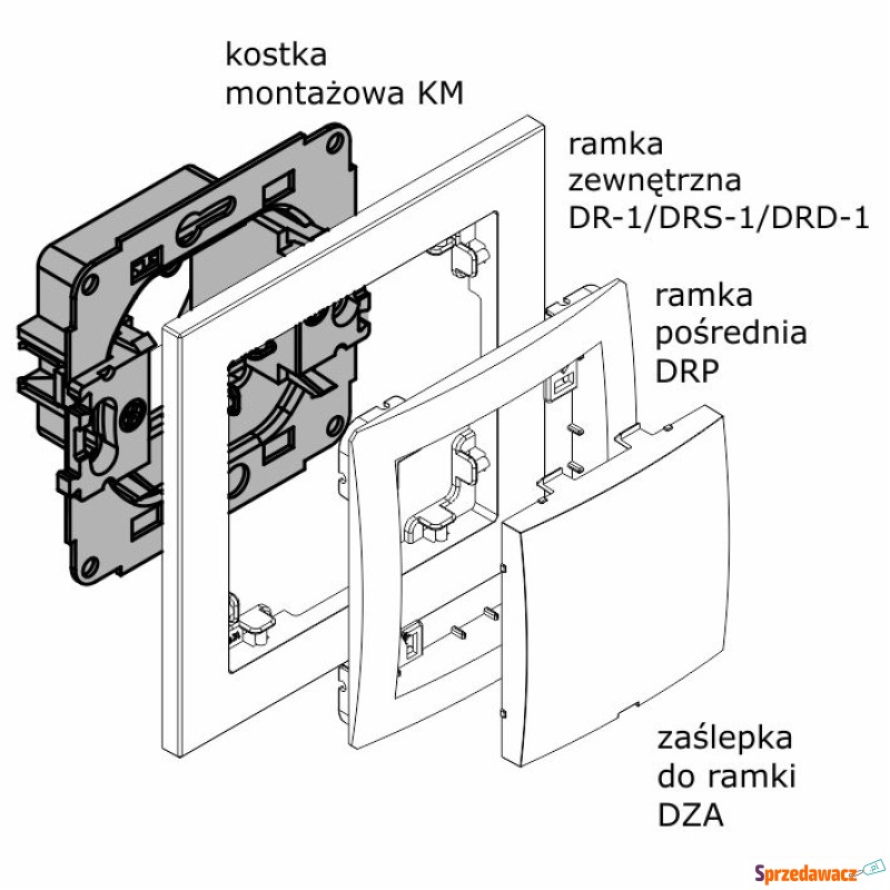 Kostka montażowa Karlik KM do zaślepki ramki... - Pozostałe art. elektryczne - Rzeszów