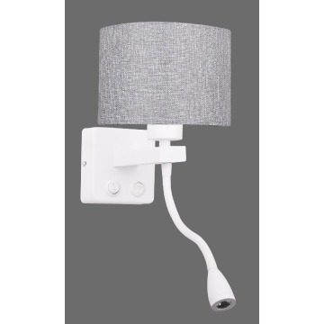 Candellux Polo 21-75383 kinkiet lampa ścienna 1x40W E27 biały/szary