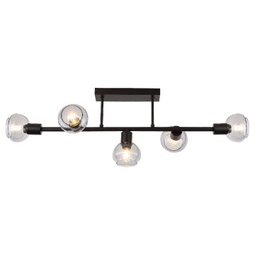 Rabalux Sullivan 3296 plafon lampa sufitowa 5x40W E14 dymiony/czarny