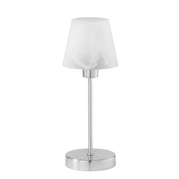 Trio Luis II 595700107 lampa stołowa lampka 1x40W E14 nikiel/biała