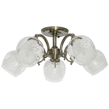 Elem Tamiza 9150/5 21QG plafon lampa sufitowa 5x60W E27 mosiądz/transparentny