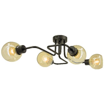 Elem Tango 3040/4 BL 21QG plafon lampa sufitowa 4x60W E27 czarny/bursztynowy