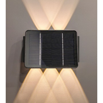 Oprawa solarna Lumax Solar LGS522N kinkiet oprawa ścienna 5X1,5W 70LM 3.7VX1500 mAh 840 IP54 czarny 