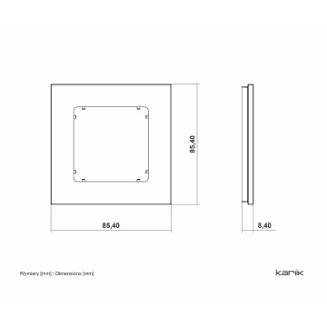 Ramka pojedyncza Karlik Icon 28-12-IRSK-1 uniwersalna kwadratowa efekt szkła grafitowy mat/czarny ma