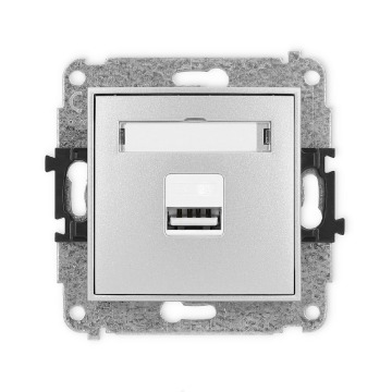 Ładowarka USB Karlik Icon 7ICUSB-3 pojedyncza, 5V, 2A srebrny metalik