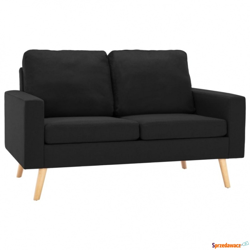 2-osobowa sofa, czarna, tapicerowana tkaniną - Sofy, fotele, komplety... - Rumia