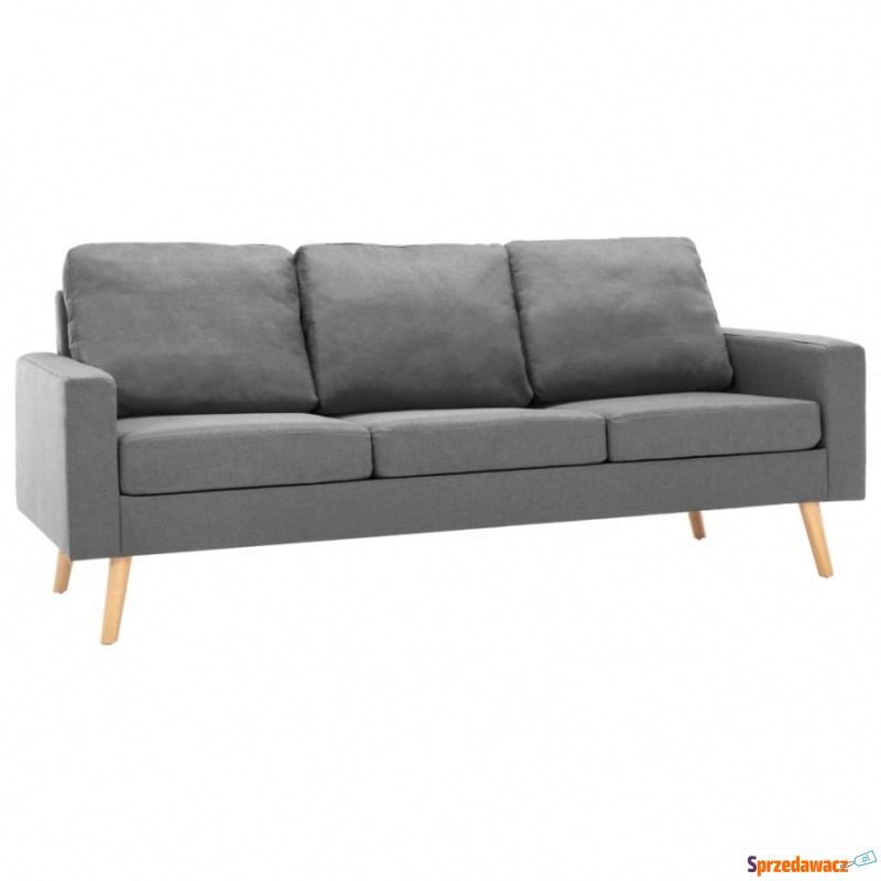 3-osobowa sofa, jasnoszara, tapicerowana tkaniną - Sofy, fotele, komplety... - Płock