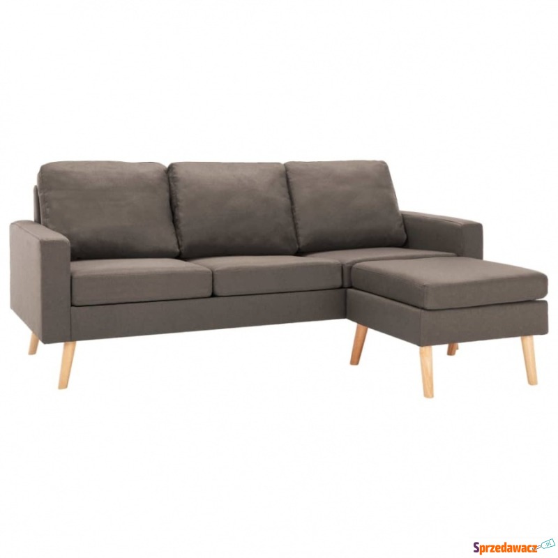 3-osobowa sofa z podnóżkiem, kolor taupe, tap... - Sofy, fotele, komplety... - Gdańsk