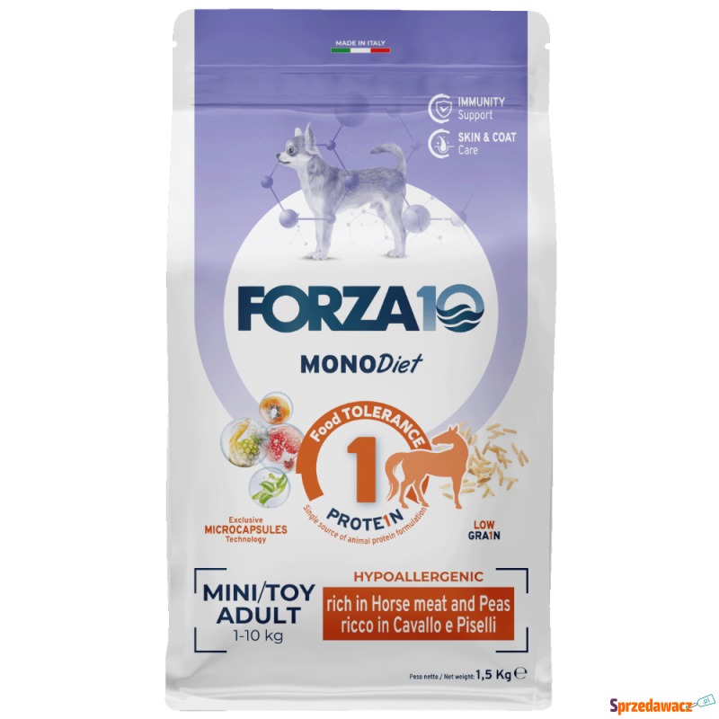 FORZA10 Mini & Toy Diet, konina i groch - 1,5... - Karmy dla psów - Końskie