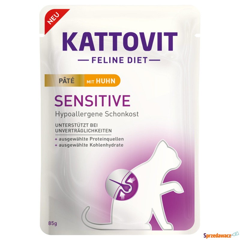 Kattovit Sensitive Paté, 10 x 85 g - Kurczak - Karmy dla kotów - Kędzierzyn-Koźle