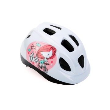 Kask rowerowy POLISPORT PRINCESS XS-46/53  biały/róż.