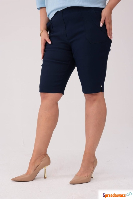 Komfortowe czarne spodnie bermudy PLUS SIZE XXL... - Spodnie damskie - Wrocław