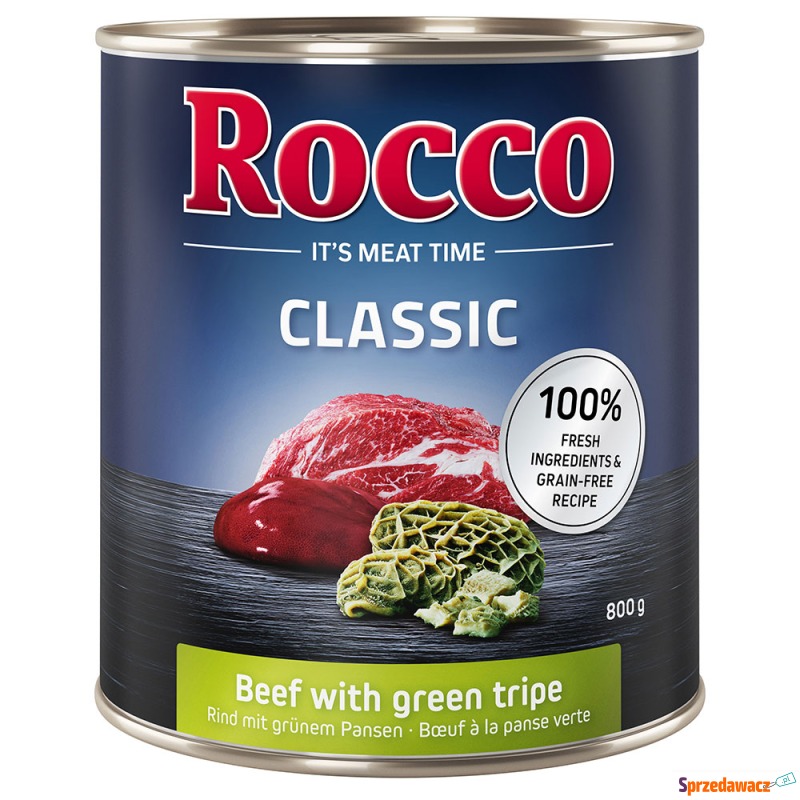 Rocco Classic, 6 x 800 g - Wołowina i zielone... - Karmy dla psów - Świdnik