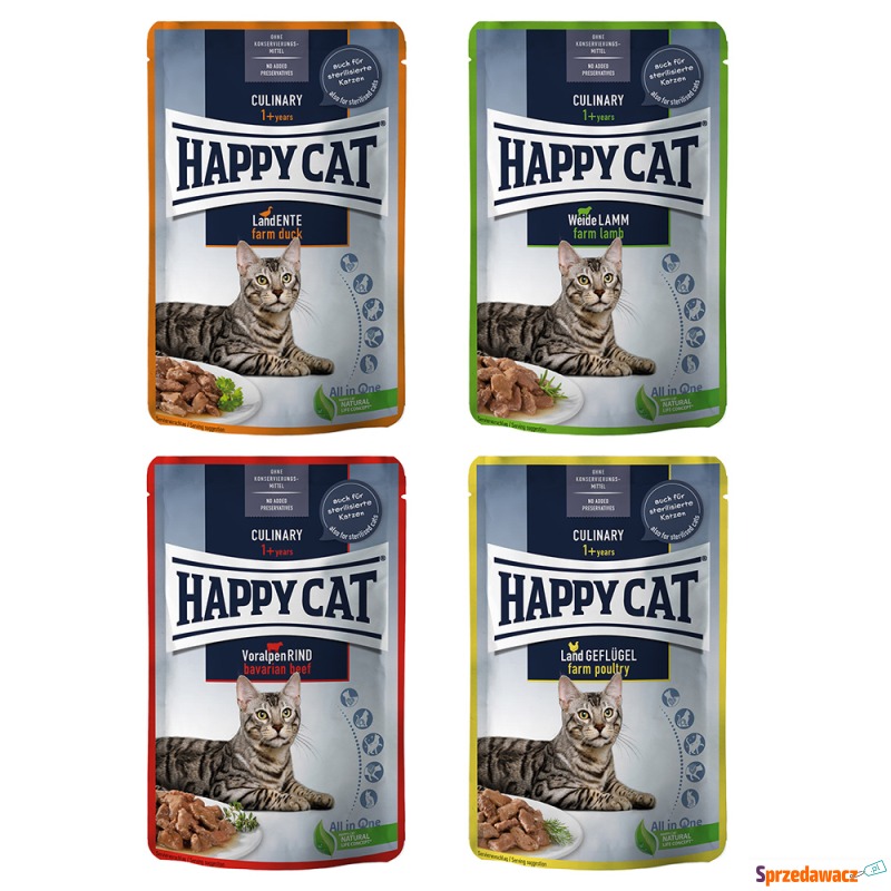 Happy Cat Pouch Meat w sosie, 12 x 85 g  - Pakiet... - Karmy dla kotów - Białystok