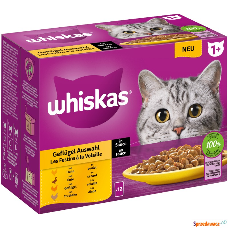 Whiskas 1+ Adult, saszetki, 12 x 85 g - Wybór... - Karmy dla kotów - Siemianowice Śląskie