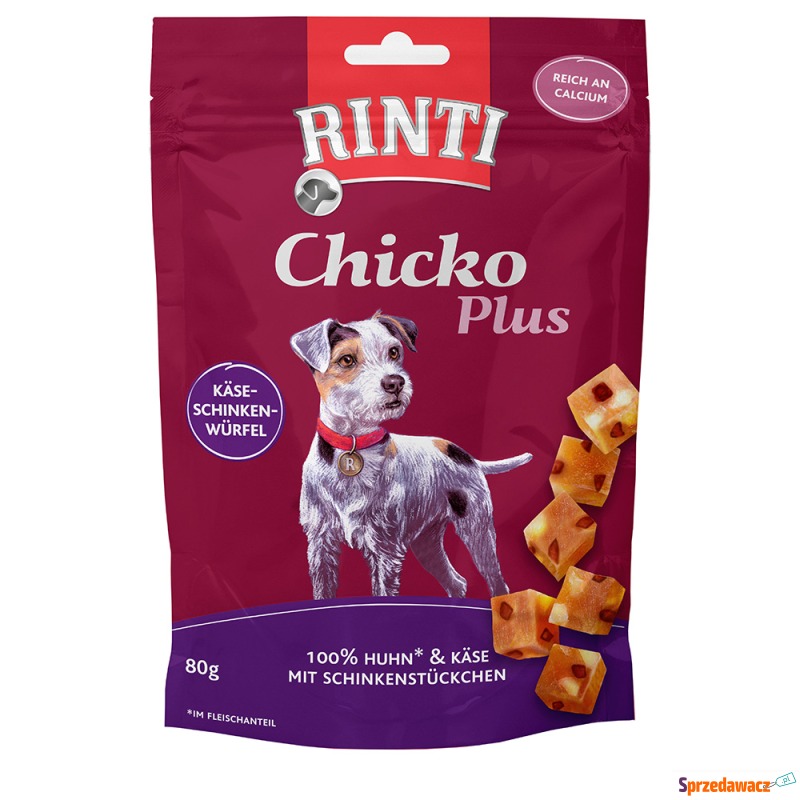 RINTI Chicko Plus, ser i kawałki szynki - 80 g - Przysmaki dla psów - Płock