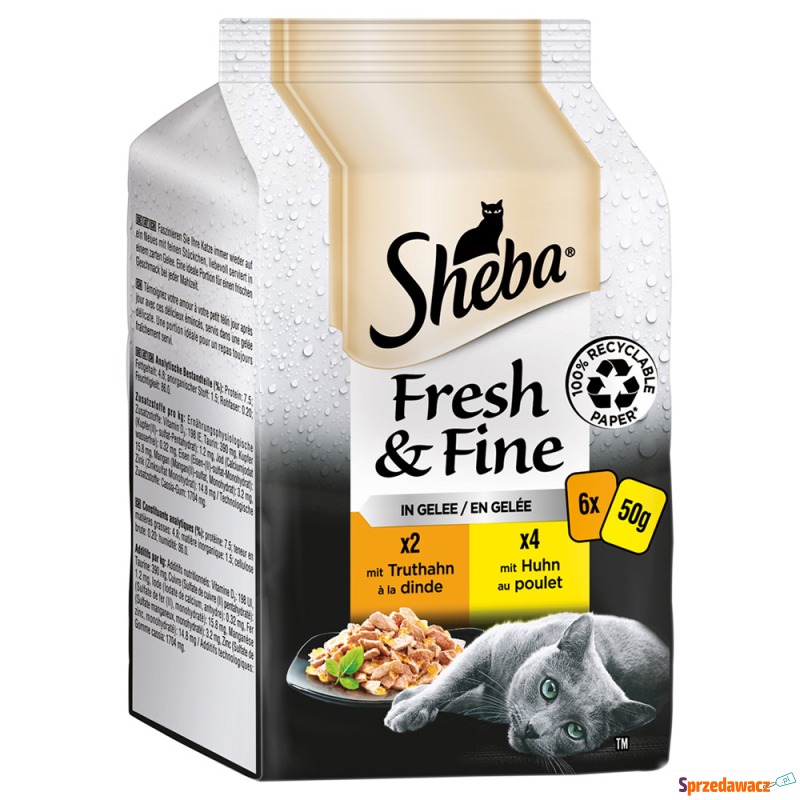 Sheba Fresh & Fine, 6 x 50 g - Indyk i kurczak... - Karmy dla kotów - Gorzów Wielkopolski