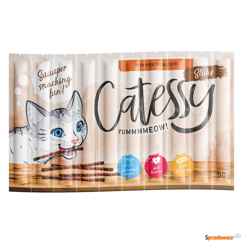 Catessy Sticks, 10 x 5 g - Z drobiem i wątróbką - Przysmaki dla kotów - Gdańsk