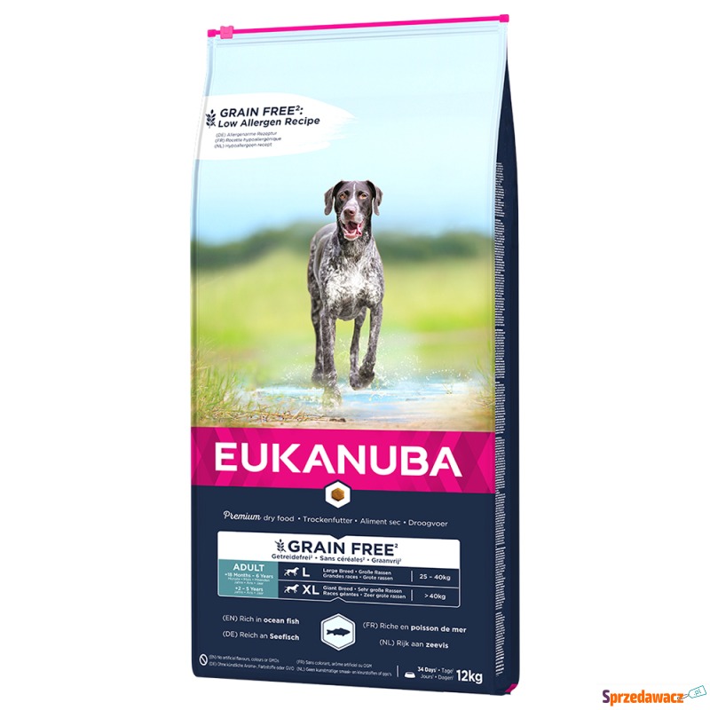 Eukanuba Grain Free Adult Large Breed, z łososiem... - Karmy dla psów - Płock