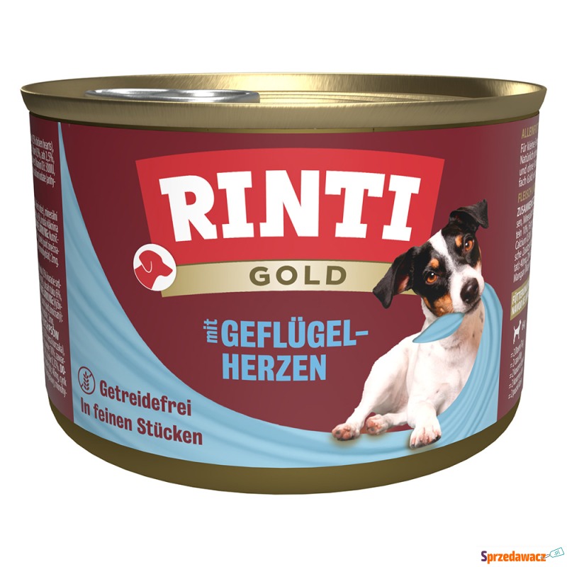 Megapakiet RINTI Gold, 24 x 185 g - Serca drobiowe - Karmy dla psów - Grudziądz