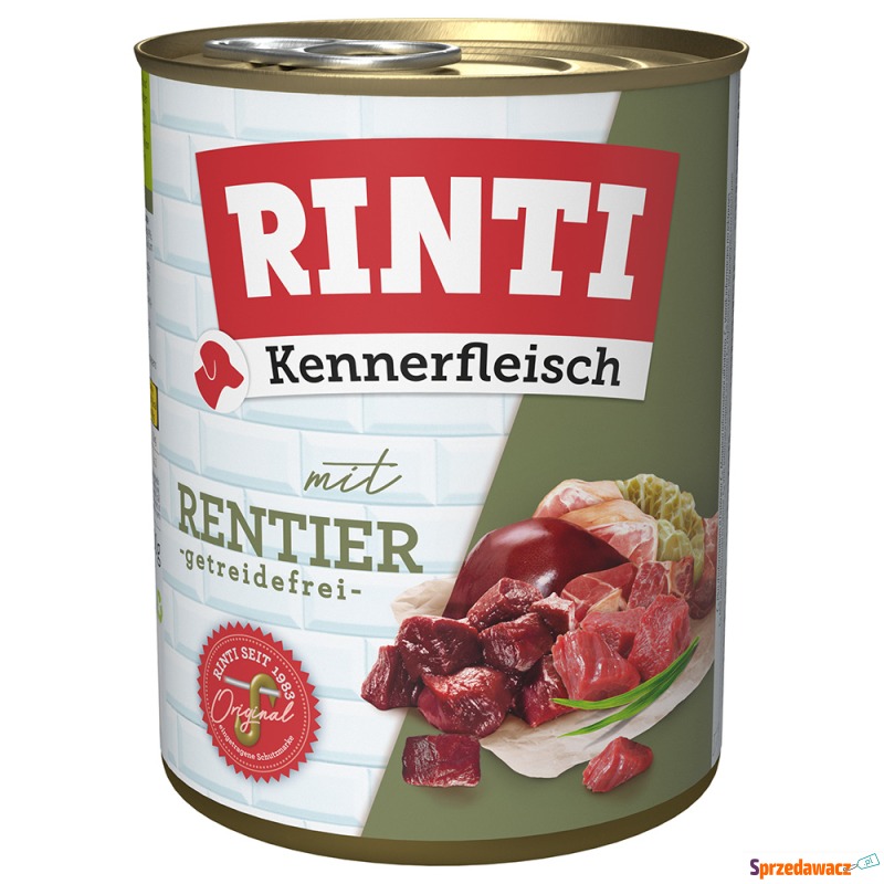 16 + 2 gratis! RINTI, 18 x 800 g - Renifer - Karmy dla psów - Lubin