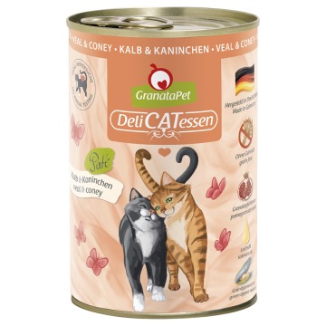 Pakiet GranataPet DeliCatessen, 12 x 400 g - Cielęcina z królikiem