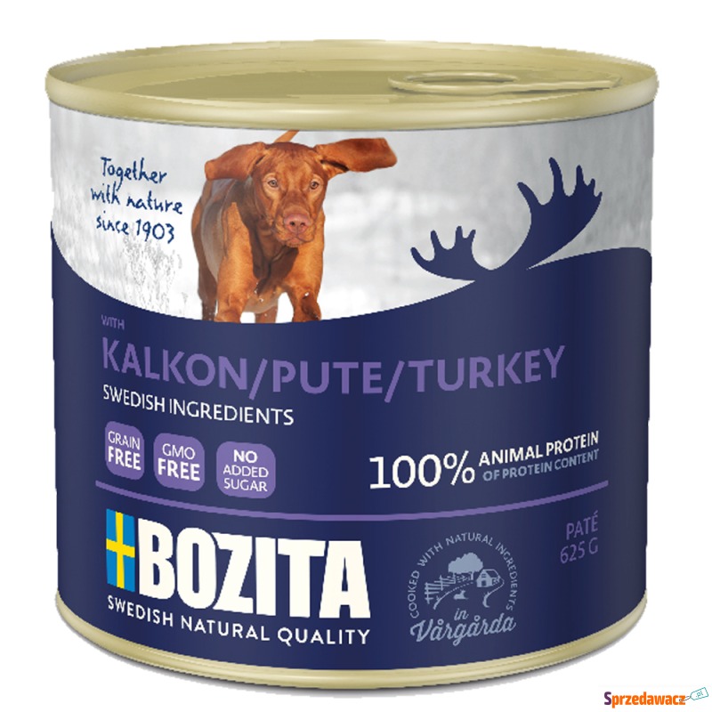 Pakiet Bozita Pate, 12 x 625 g - Indyk - Karmy dla psów - Rybnik