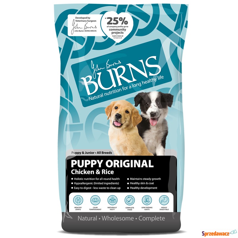 Burns Puppy Original, kurczak i ryż - 2 x 12 kg - Karmy dla psów - Szczecin