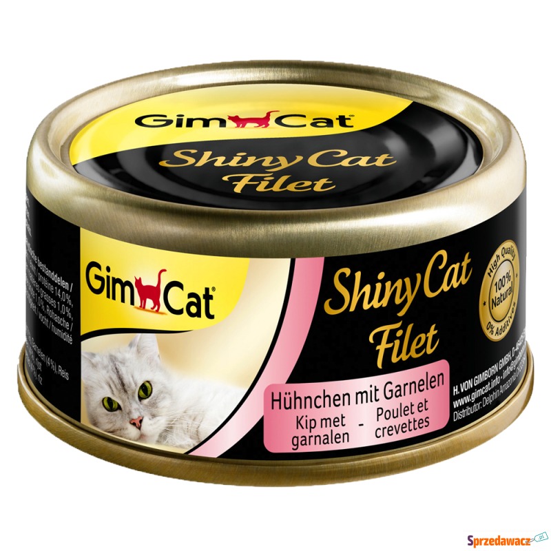 GimCat ShinyCat, w bulionie 6 x 70 g - Kurczak... - Karmy dla kotów - Elbląg