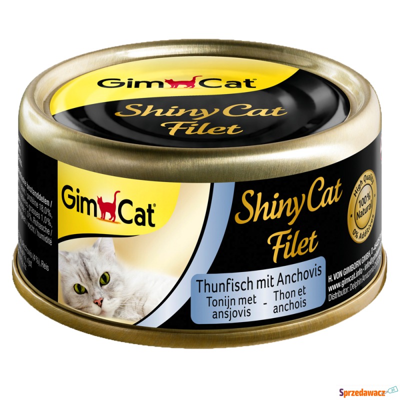 GimCat ShinyCat, w bulionie 6 x 70 g - Tuńczyk... - Karmy dla kotów - Płock