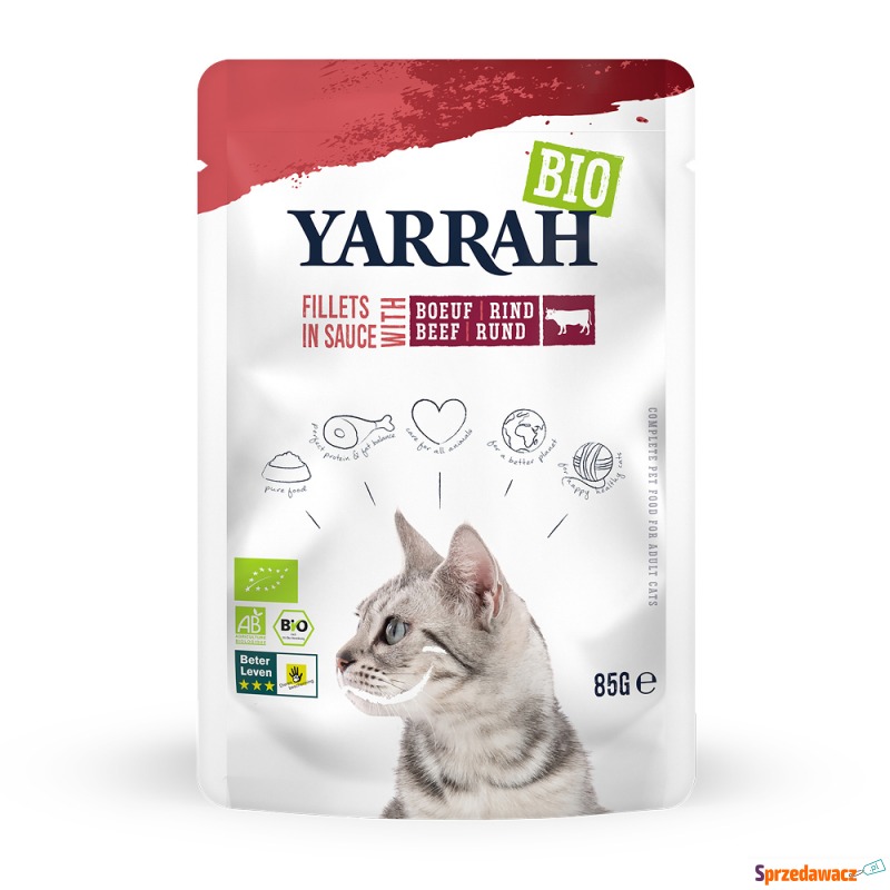 Yarrah Bio, Filety w sosie, 14 x 85 g - Biowołowina - Karmy dla kotów - Głogów