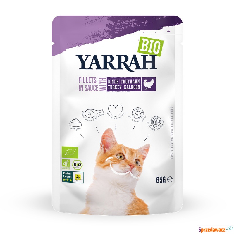 Yarrah Bio, Filety w sosie, 14 x 85 g - Bioindyk - Karmy dla kotów - Wołomin