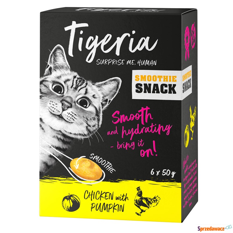 Tigeria Smoothie, 6 x 50 g - Kurczak i dynia - Przysmaki dla kotów - Kalisz