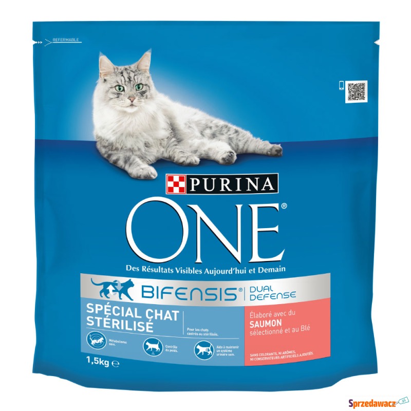 PURINA ONE Sterilized Cat Salmon, Pszenica - 1,5... - Karmy dla kotów - Wrocław