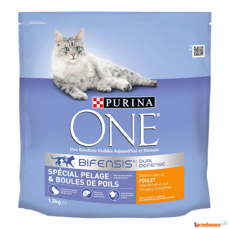 PURINA ONE Coat & Hairballs dla kotów - 1,5 kg - Karmy dla kotów - Krosno