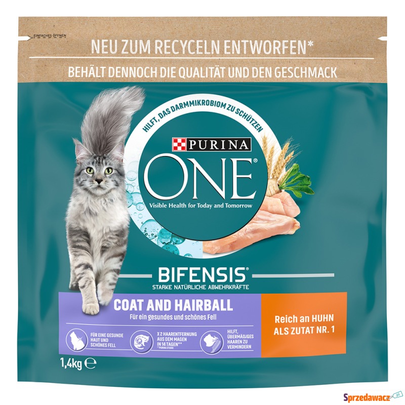 PURINA ONE Coat & Hairball - 2 x 1,4 kg - Karmy dla kotów - Słupsk