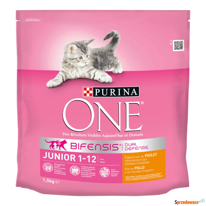 PURINA ONE Junior 1-12 miesięcy kurczak dla k... - Karmy dla kotów - Zielona Góra