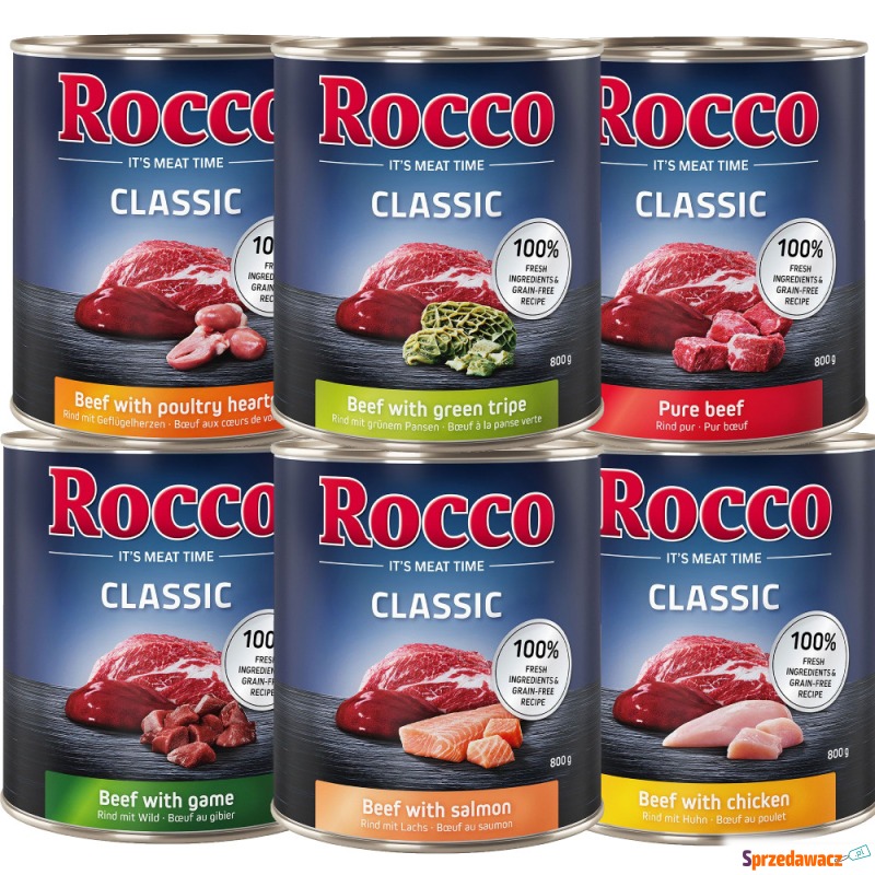 Mieszany pakiet Rocco Classic, 6 x 800 g - Classic... - Karmy dla psów - Mysłowice