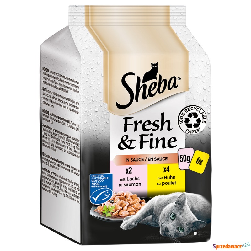 Sheba Fresh & Fine, 6 x 50 g - Łosoś i kurczak... - Karmy dla kotów - Toruń