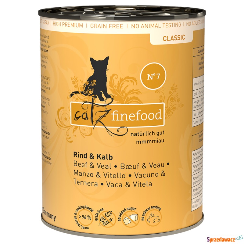 catz finefood w puszce, 6 x 400 g - Wołowina z... - Karmy dla kotów - Starachowice