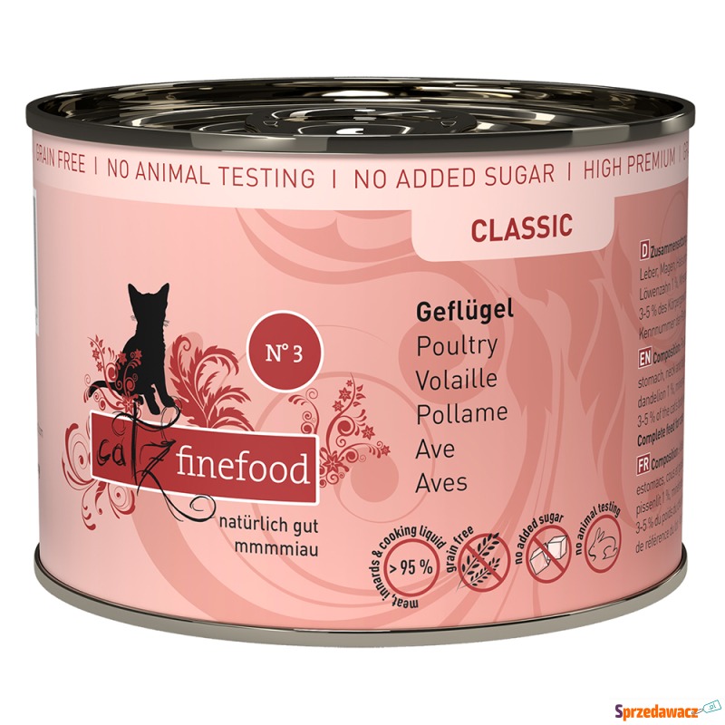 catz finefood w puszce, 6 x 200 g - Drób - Karmy dla kotów - Konin