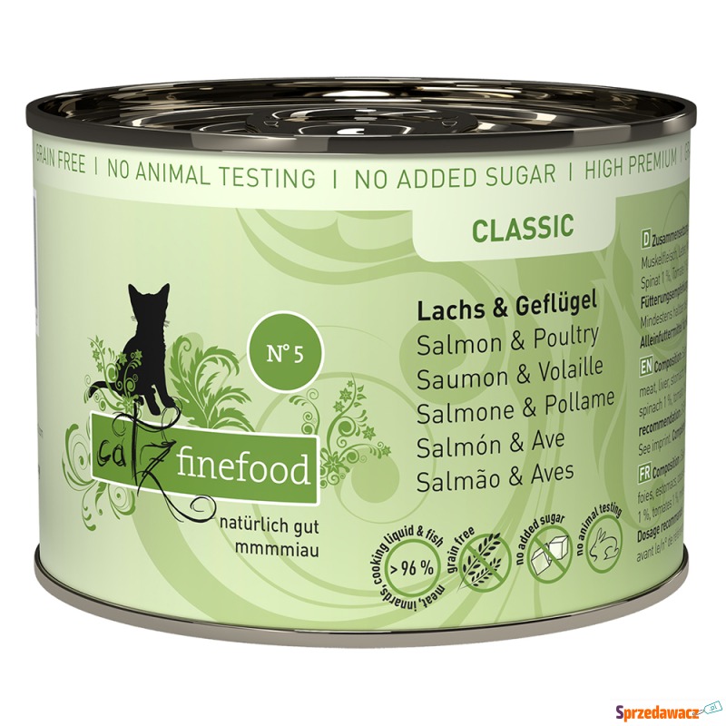 catz finefood w puszce, 6 x 200 g - Łosoś z drobiem - Karmy dla kotów - Świnoujście