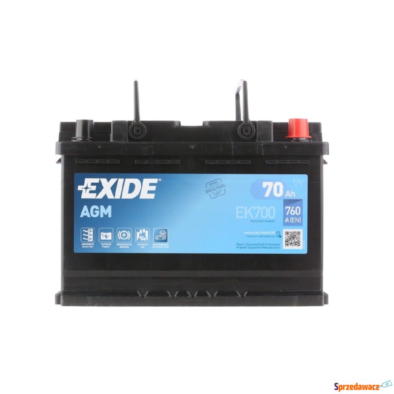 Akumulator Exide AGM 70Ah 760A - Akumulatory - Sosnowiec