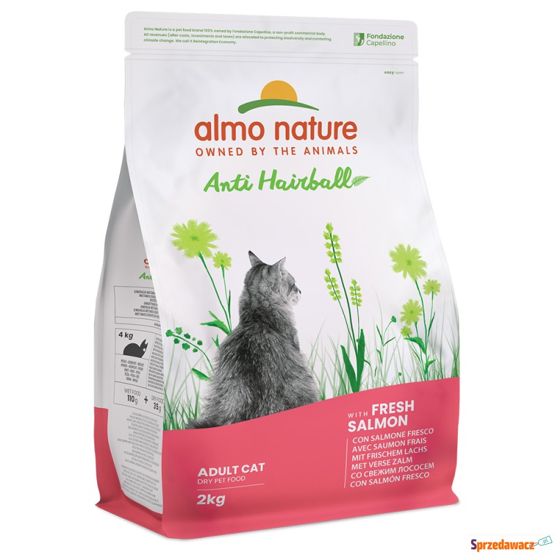 Almo Nature Anti Hairball, łosoś - 2 x 2 kg - Karmy dla kotów - Koszalin