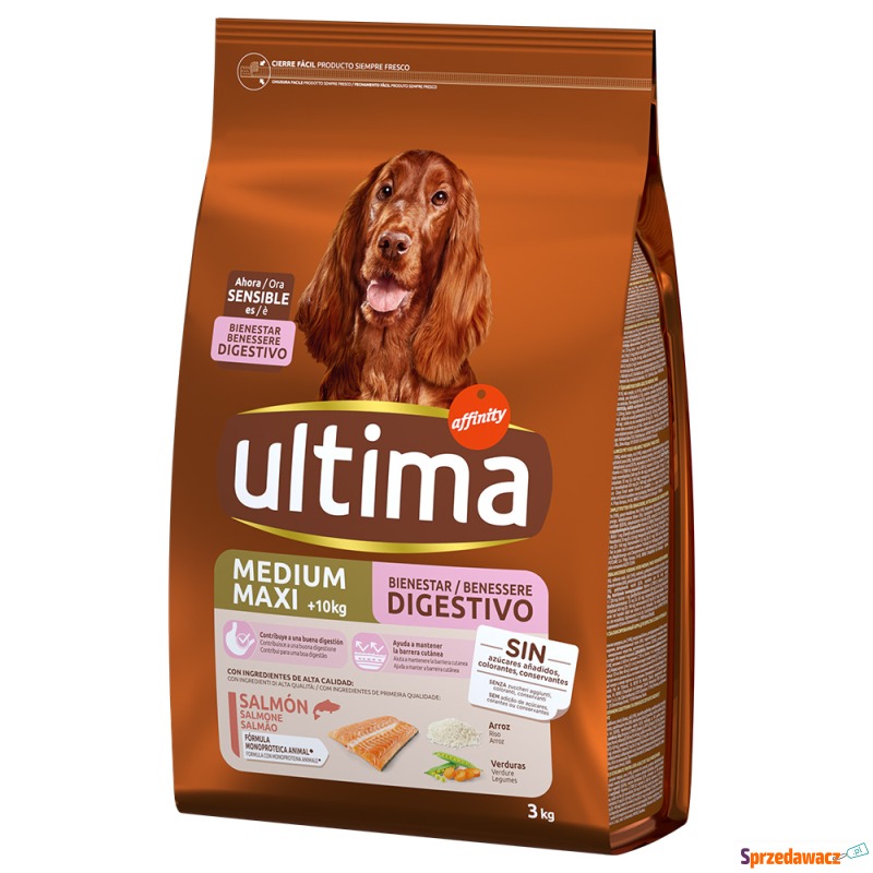 Ultima Medium / Maxi Sensitive, łosoś - 3 kg - Karmy dla psów - Tarnów