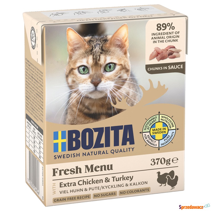 Bozita Tetra w sosie, 6 x 370 g - Kurczak z indykiem - Karmy dla kotów - Kędzierzyn-Koźle