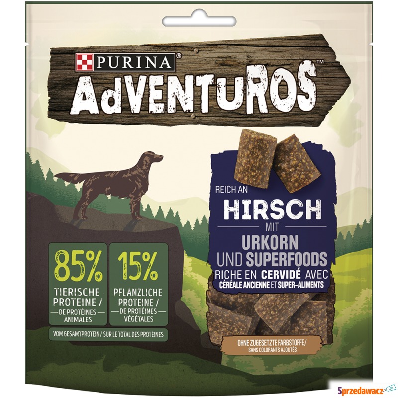 PURINA Adventuros, jeleń i prazboża - 6 x 90 g - Przysmaki dla psów - Chełm