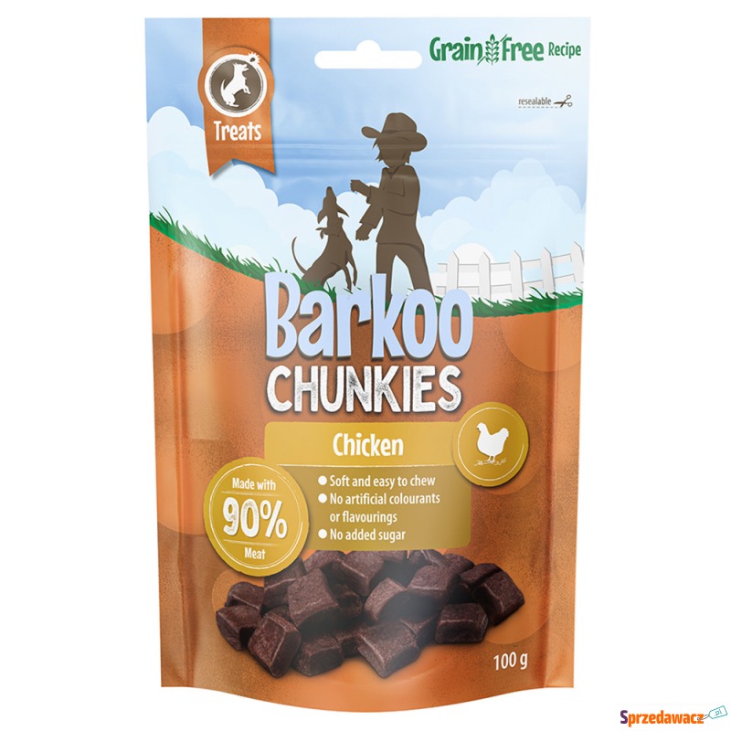 Barkoo Chunkies Meat Cubes - Indyk, 3 x 100 g - Przysmaki dla psów - Jelenia Góra