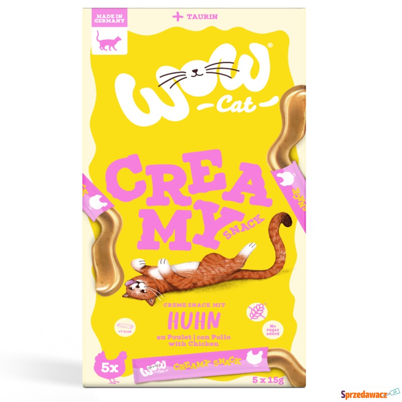 WOW Cat Creamy Snack, 5 x 15 g - Kurczak - Przysmaki dla kotów - Płock