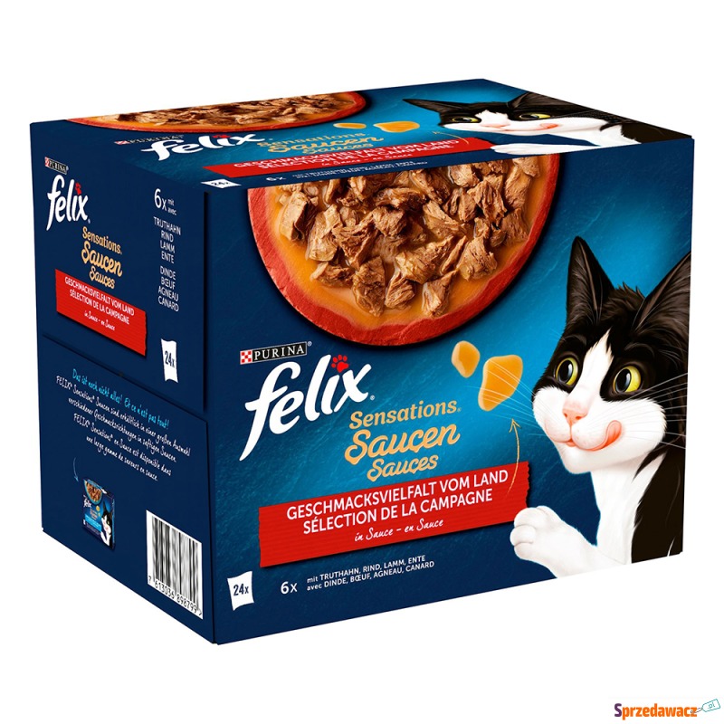 Felix Sensations w saszetkach, 24 x 85 g - Mięsna... - Karmy dla kotów - Częstochowa